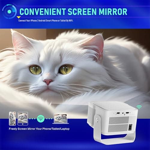 HY350Max Smart Mini Projector with Android 14, Native 1080P Full HD, 4K Supported, Auto Focus & Auto Keystone, WiFi 6 & BT 5.4, Portable LED Projector for Home Theater, Movies & Outdoor Use (HY350MAX) 5
