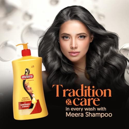 Meera Strong and Healthy Shampoo, With Goodness Of Kunkudukai and Badam, For Men And Women,1L 3