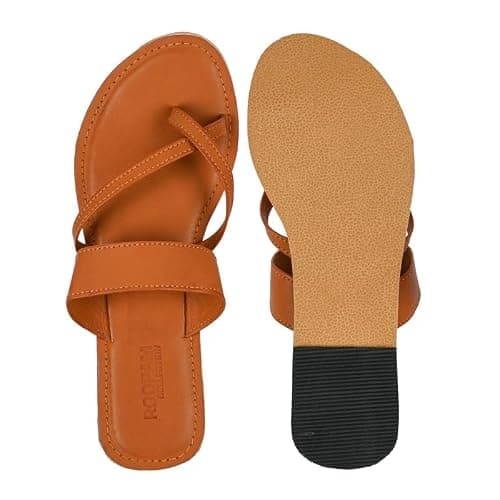RYAG Women Girls Kolhapuri Handmade Lightweight Ethnic Casual Slipper, Chappal UK-7 Brown 5