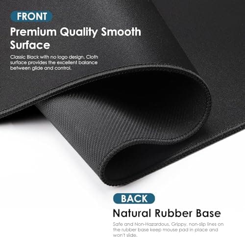 Sounce Mouse Pad Mercerized Surface Anti-fray Edges and Anti-Slip Rubber Base Gaming Mouse Pad a Laptop Desk Mat with Smooth Mouse Control Dimensions 900L x 400B x 2H mm (Black) 2