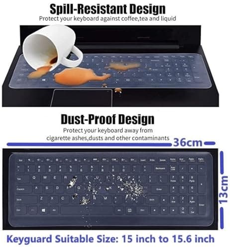 Anjo 6 in 1 Combo of 15.6 Inch & 16:9 Display Aspect Ratios Laptop Screen Protector, KeySkin, Body Lamination Trackpad & Lid (Transparent), Mouse Pad & Cleaner 5