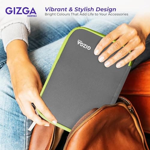 Gizga Essentials Gadget Organizer Case, Portable Zippered Pouch for All Small Gadgets, HDD, Power Bank, USB Cables, Power Adapters, etc (Grey) 5