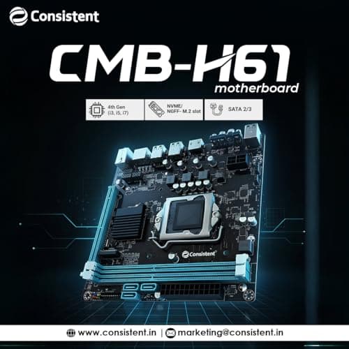 Consistent DDR3 Motherboard CMB H61 with NVME Slot 2