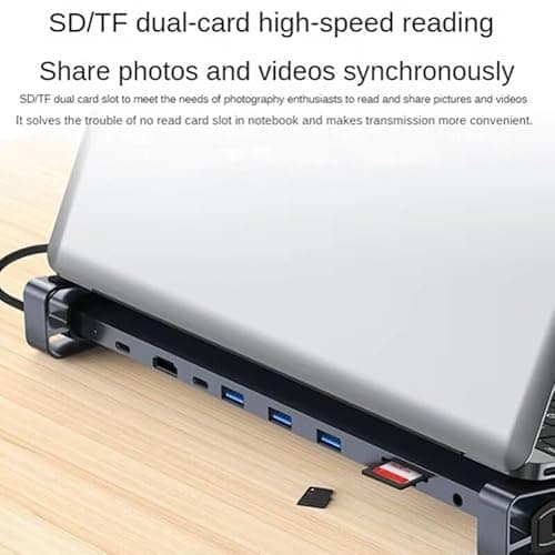 WISTAR 10-in-1 Docking Station with 4K HDMI, PD Charging, SD/TF, 3 USB 3.0, USB C, RJ45 Ethernet, Audio, USB C Hub Multiport Adapter, Laptop Docking Station for Dell XPS/HP/Lenovo/Surface 5