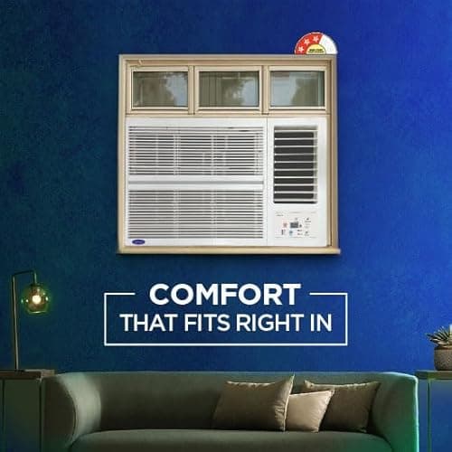 Carrier ESTRELLA Gx (P) 1.5 Ton 3 Star Window Inverter AC with Dust Filter, Auto Restart, Turbo/Sleep/Dry Mode | 100% Copper Condenser | Energy Efficient, Cools Even at 52°C (CAW18EC3R36F0, White) 2