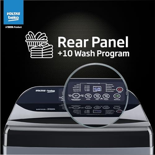 Voltas Beko, A Tata Product 10 Kg 5 Star Fully-Automatic Top Loading Washing Machine (WTL1006UEA/OBS1060, Grey, Double Waterfall Technology) 4