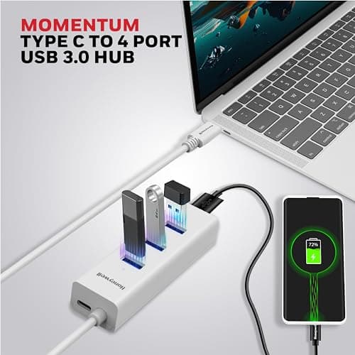 Honeywell Momentum Type C to 4xUSB 3.0 Hub, Super-Fast Transmission Speed 5GBPS, Max Current 900mA per Port, Universally Compatible with All Type C- MacBook, Laptop, PC, Printer, Mobiles, Keyboard 2
