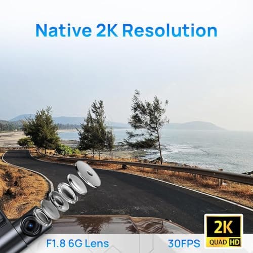 NEXDIGITRON ACE 2 Car Dash Camera with in-Built GPS Logger, Native 2K 1440P, Intuitive Screen, Voice Control, Super-Capacitor, Made in India, Optional Parking Mode, Upto 256GB Supported 3