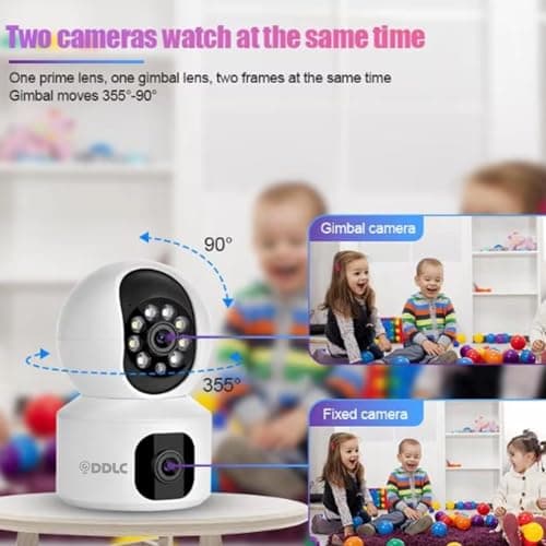 DDLC 5MP Indoor WiFi Smart CCTV Camera for Home | 360° Pan Tilt | Color Night Vision | Motion Detection | Two Way Audio | Wireless Home Security Camera with Mobile App V380 Pro (Upro Dual Lens) 3