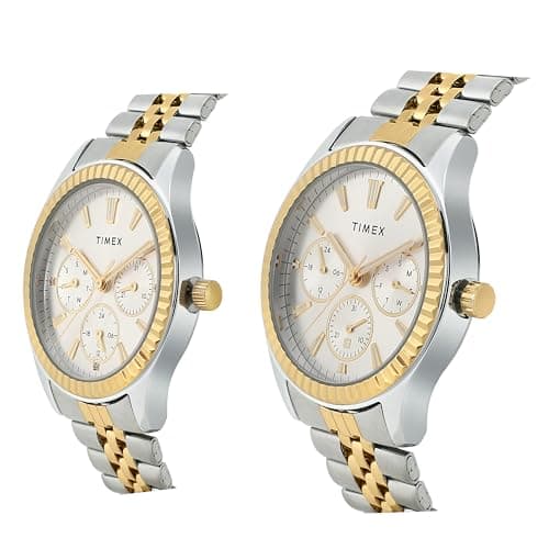 TIMEX Analog Watch for Unisex with Silver-Tone Round Dial & Multicolor Stainless Steel Bracelet Band Water Resistant Unisex Wrist Watches - TW0PRE001 2
