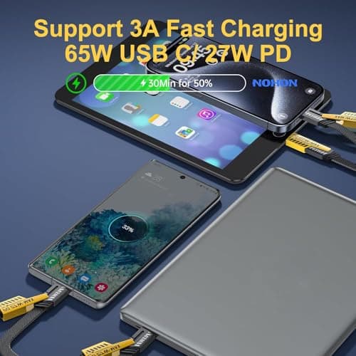 MACLEN 4 in 1 Charging Cable Fast Charging 65W, USB C Cable 4-in-1 Multi Charging Cable with E-Mark Chip, Multiple iPhone Charger Cord for iPhone 16/15/14/13 Series and More(4FT) (1 Pack) 3
