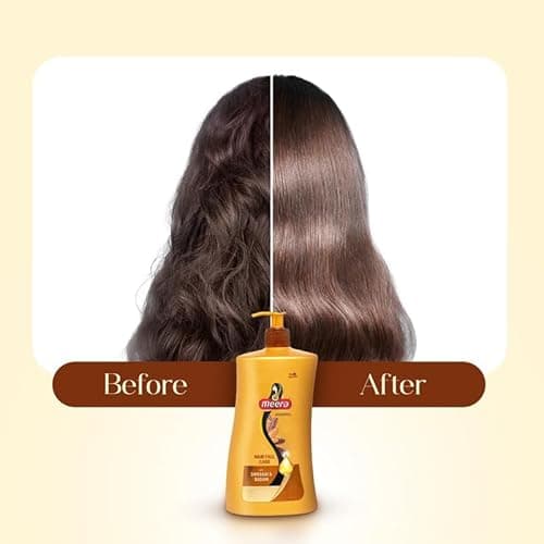 Meera Hairfall Care Shampoo with Badam & Shikakai | Strengthens Roots & Reduces Hair Fall | Paraben-Free Formula for Men & Women | Strong, Healthy Hair (1 ltr) 5