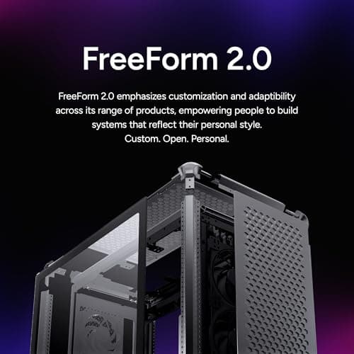 Cooler Master Masterframe 600 Black Case | Freeform 2.0 Modular Platform ATX Mid-Tower Case | Support Upto RTX 5090 | 420mm AIO Support | Type C Connector | Aluminum Frame | Magnetic Side Panels 3