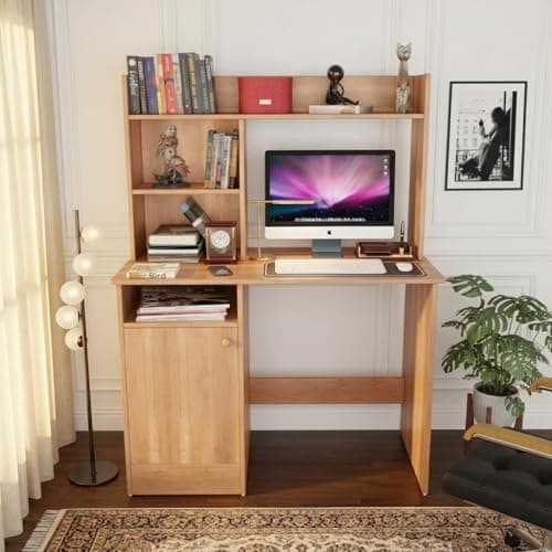 SPYDER CRAFT Engineering Wood Modern Office Desk Study Table Computer Table for Office Work from Home Kids Study Room Workstation (Oak) Assembly (DIY) Do It By Yourself