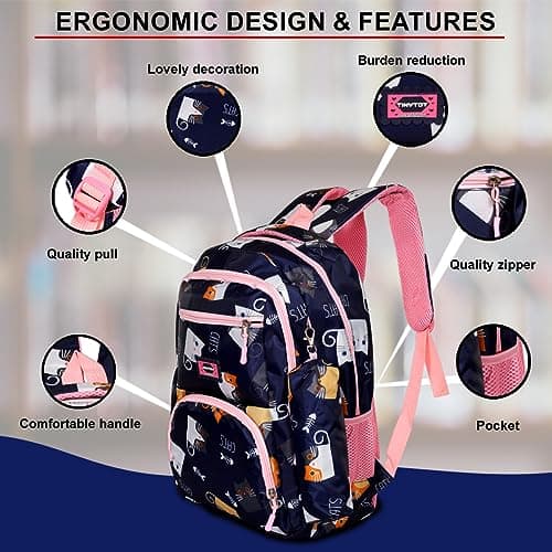 Tinytot 24 Litre, Stylish & Trendy Water Resistant Hi Storage School Collage Travel Backpack Bag for Girls, 16 Inch 3