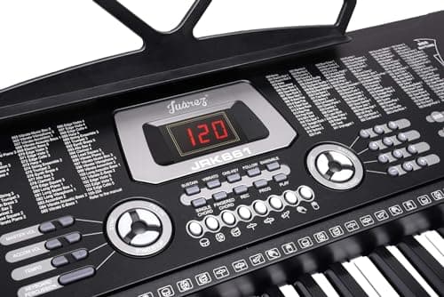 JUAREZ Octavé JRK661 61-Key Electronic Keyboard Piano with LED Display | Adapter | Key Note Stickers | Mic |Music Sheet Stand | 255 Rhythms | 255 Timbres | 24 Demos | 8 Percussions 2