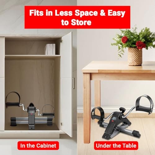 PowerMax Fitness BS-MINI Mini Cycle Pedal Exerciser with Adjustable Resistance and Digital Display - for Light Leg and Arm Exercise and Physiotherapy at Home 5