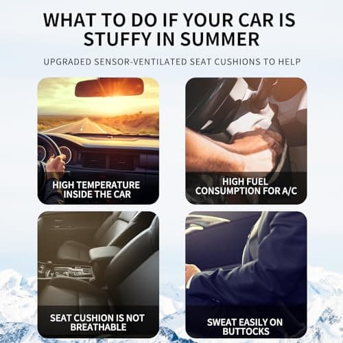 COFSODI USB Cooling Seat Cushion, Cool Car Seat with Fan, Summer Automotive Seat Cushion, Breathable and Ventilated Car Seat Cushion, Car Seat Cooling Pad, Ventilated Car Seat Cover. 4