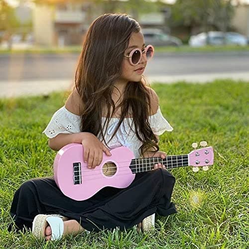 POMAIKAI Soprano Ukulele for Beginners, 21 Inch Kids Ukulele with Gig Bag (Pink) 5