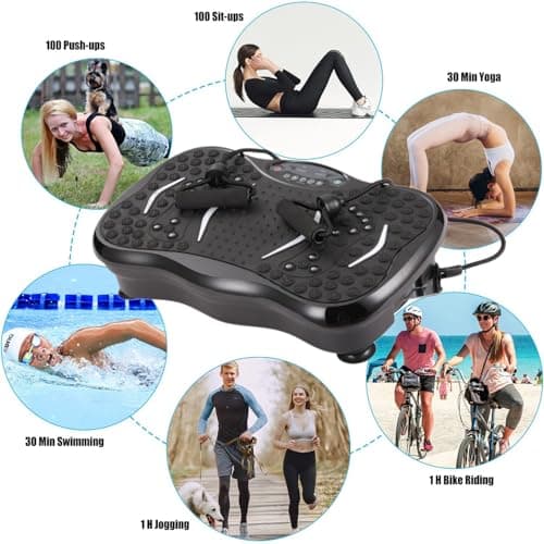 Dealsure Vibration Plate Exercise Machine | Full Body Vibration Machine for Weight Loss in Home & Gym, Muscle Toning, Calorie Burn & Fitness Training with 5 Program Modes, Remote & 2 Resistance Bands 4