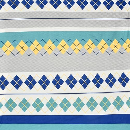 VOMZER 320 TC Cotton Feel All Around Elastic Fitted Printed Bedsheets King Size, Premium Elastic Fitted King Size Bed Sheet for Double Bed with 2 Pillow Covers, Size- 78 x 72 (Blue Box) 3