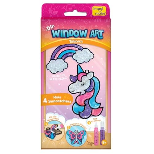 Imagimake DIY Window Art Unicorn | Glass Painting Kit | Art & Craft Kit for Girls | Perfect Birthday Return Gifts for Kids Ages 5,6,7,8,9,10, Multicolour 5
