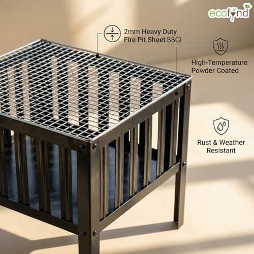 ecofynd Portable Charcoal Barbeque Grill, Modern Foldable & Compact BBQ Set for Home, Picnic, Camping, Traveling, Outdoor Cooking, Bonfire, Heavy Duty Firepit Tandoor Tools (Stellar Black, BBQ005) 4