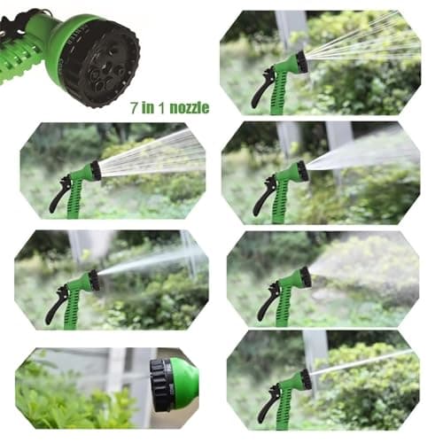GLUN ® Plastic 7 in 1 Garden Hose Spray, Washing Car 7 Adjustable Sprays, Multi Useability Watering Plants, Car, Gardening & Homes 4