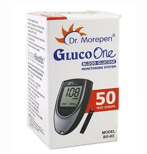 Dr. Morepen BG-03 Blood Glucose Test Strips, 50 Strips (Black/White)(Only Strips, No Glucometer) 2