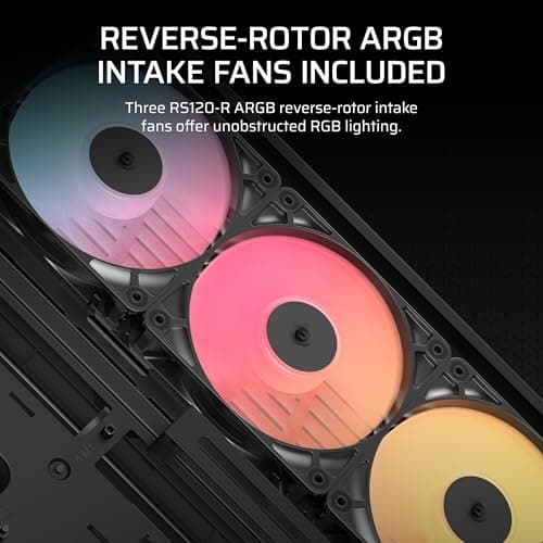 CORSAIR Frame 4500X RS-R ARGB Panoramic Glass Mid-Tower PC Case – InfiniRail Mounting System, Fits Dual 360mm Radiators, GPU Anti-Sag, 3X RS120R Fans Included – Black 5