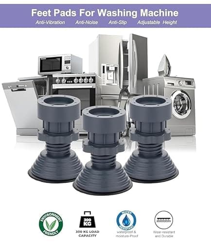 TOMOFON Upgraded Anti-Vibration Pads – Extra-Large Adjustable Feet for Washer & Refrigerator – Shock Absorbing, Noise Cancelling & Pads for Stability Washing Machine Stand 4