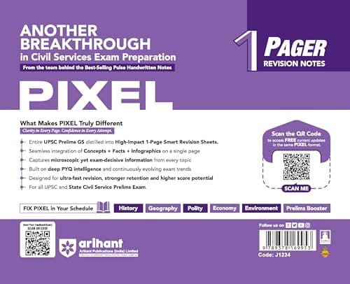 Arihant UPSC Prelims 1 Pager Revision Notes History | Quick Revision Guide for Civil Services Preliminary Exam | Concept, Facts Infographics | PYQ-Based Insights | Fast Revision for UPSC IAS Prelims 4
