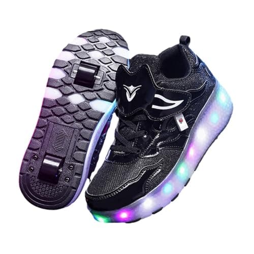 ATORSE Kids Led Roller Shoes Casual Skating Shoes with Double Wheels for Boys Girls 23Cm 2