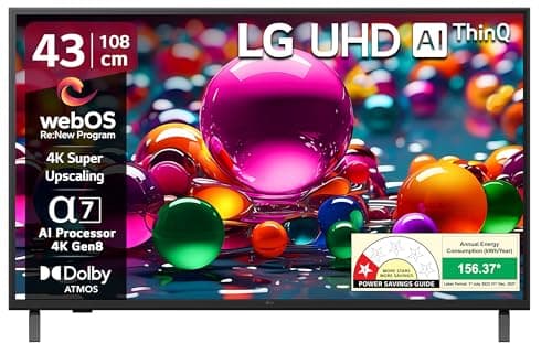 LG 108 cm (43 inches) UA82 AI Series 4K Ultra HD Smart webOS LED TV 43UA82006LA