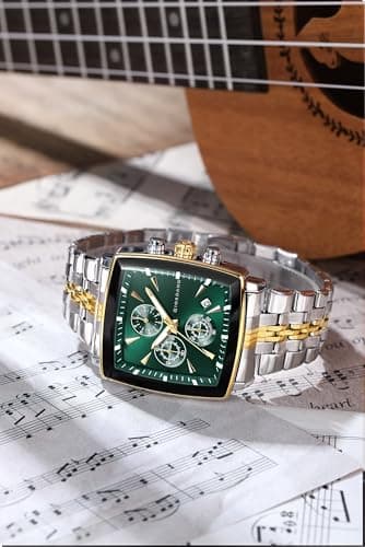 Giordano Multi Function Watch for Men with Square Dial, Stainless Steel Strap and Date Display 3