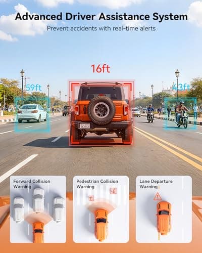 WOLFBOX G850 PRO 4K Rear View Mirror Dash Cam for Car Front and Rear with GPS, ADAS, BSD, 12" Touchscreen, 5.8GHz WiFi, Voice Control, G-Sensor, Loop Recording, 64GB Card Included 2