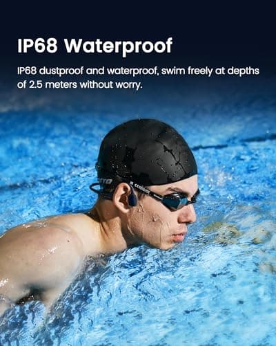 mojawa HaptiFit Terra Open Ear Bluetooth Bone Conduction Headphones with Mic and 32GB MP3, Waterproof Wireless Earphones for Workouts, Swimming and Running (Black) 5