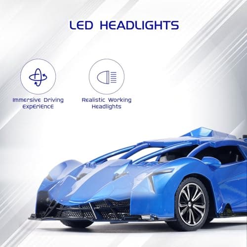 Amazon Brand - Jam & Honey Remote Control Car for Kids | High-Speed RC Car with Rechargeable Lithium Battery | Type-C Charging | LED Headlights | Blue 3