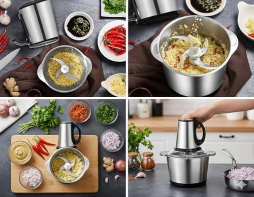 INDIA'S NO.1 Electric meat Grinder, Meat Chopper Machine With Stainless Steel Bowl Heavy Motor - Multi Speed Modes For Kitchen Food Processor, Meat, Vegetables, Onion, Fruits and Nuts Mixer/Juicer (2L 2