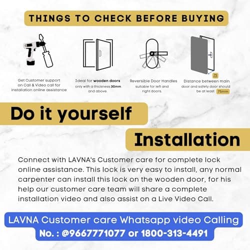 LAVNA Hotel Door Lock with RFID Card & Manual Key Access for Hotel | Resort | PG Room Doors (LH400, Black) 4