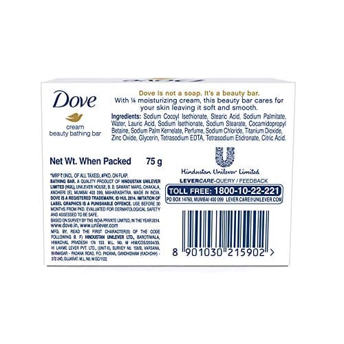 Dove Cream Beauty Bathing Bar 100g + 20g FREE 3