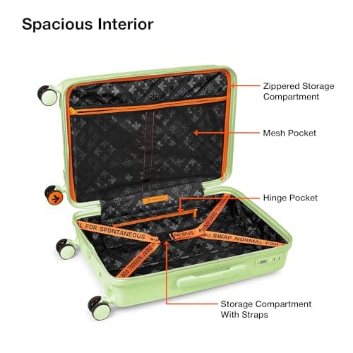 Nasher Miles Pondicherry Hard-Sided Polypropylene Check-in Luggage 24 inch | 65cm | 8 Wheels Medium Trolley Bag for Travel | Suitcase (Lime Yellow) 5
