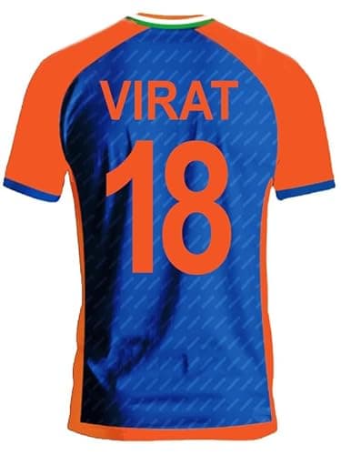 Sports India World Cup Cricket Team T Shirt Jersey for (Kid's, Boy's & Mens) L1276 8049 Virat 18(30, VRT_WT20) 2