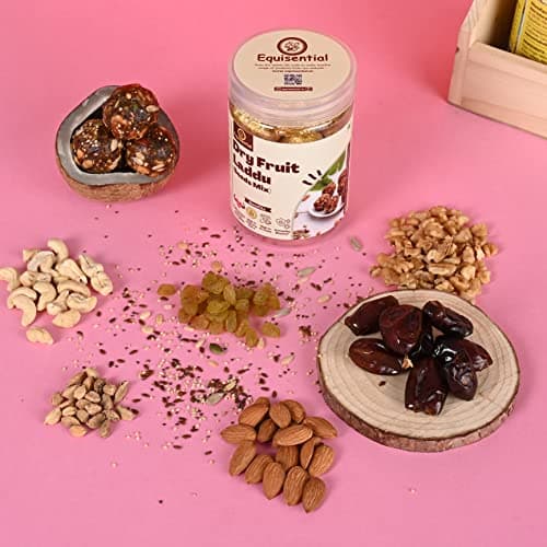 Equisential Dry Fruit Mix Laddoo | Combination of 8+ Essential Seeds | Purely Made with Mixed Dry Fruits Nuts and Seeds | No Sugar | No Jaggery | 500GM 4