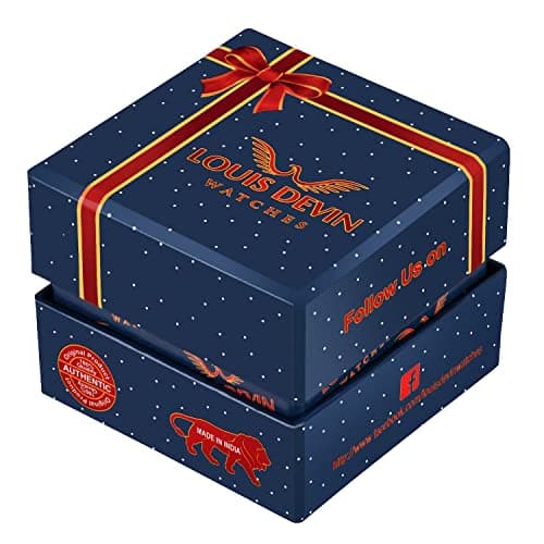 LOUIS DEVIN Stainless Steel Steel Chain Analog Wrist Watch for Men (Blue Dial) | Ld-Gr062-Blu-Ch, Dial Color-Blue, Band Color-Silver 6