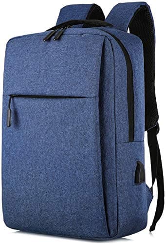 Dynotrek Casual Blue 15.6 Inch Water Repellent Laptop Daypack Backpack for Men/Women Unisex-Denim Blue