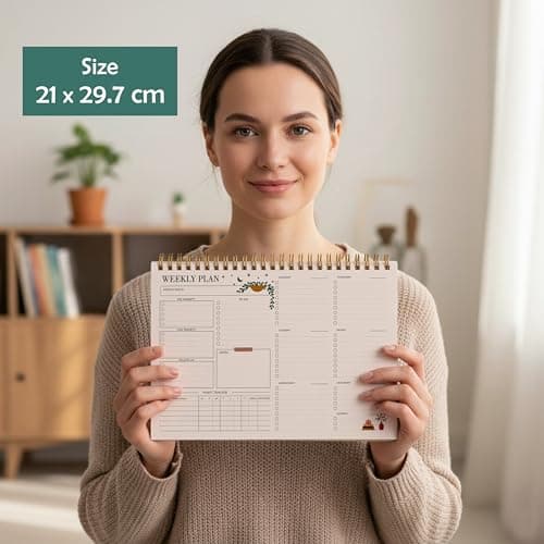 Zaslan Weekly Planner with Habit Tracker – Undated To-Do List Notepad for Priorities & Goals | 52 Tear-Off Sheets | 8.5” x 11” (A4 Size) Desk Planner 5