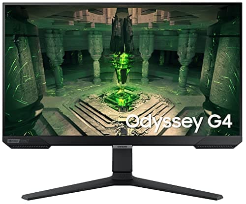 Samsung 25"(62.2cm) Odyssey G4 IPS Gaming Monitor|FHD 1920 x 1080|240Hz|1ms|400nits|SRGB 99%|Ports-HDMIx2,DP,Headphone|DP Cable|Height-Tilt-Pivot Adjustable Stand|Nvidia G-Sync|LS25BG400EWXXL|Black