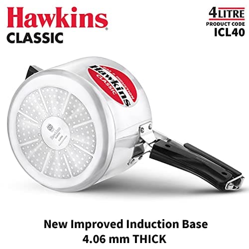 Hawkins Aluminium 4 Litre Classic Pressure Cooker, Induction Inner Lid Cooker, Silver (Icl40) 2