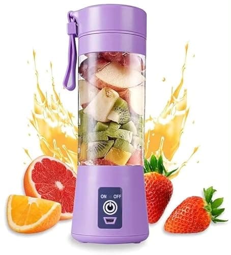 MAKE A WISH 6 Blade Portable Electric Mini USB Bottle Juicer Blender, Rechargeable Hand Juicer, Fruit Juice Maker Portable Blender For Smoothie And Juices(Multi Colour) PACK OF 1
